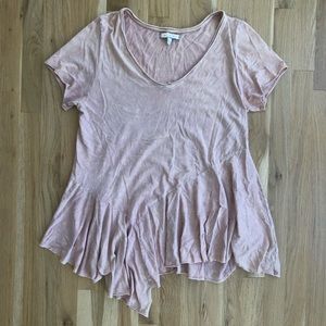 Anthropologie pink peplum top